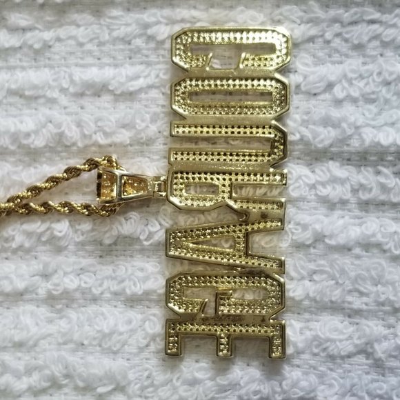 Sterling Silver 925 COURAGE TAG Zirconia Pendant - Picture 2 of 5